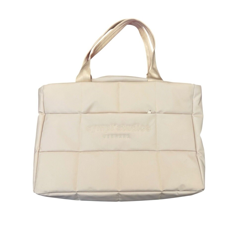 Sympl Studios x Vergara Cream Recycled REPREVE Puffer Travel Tote Bag